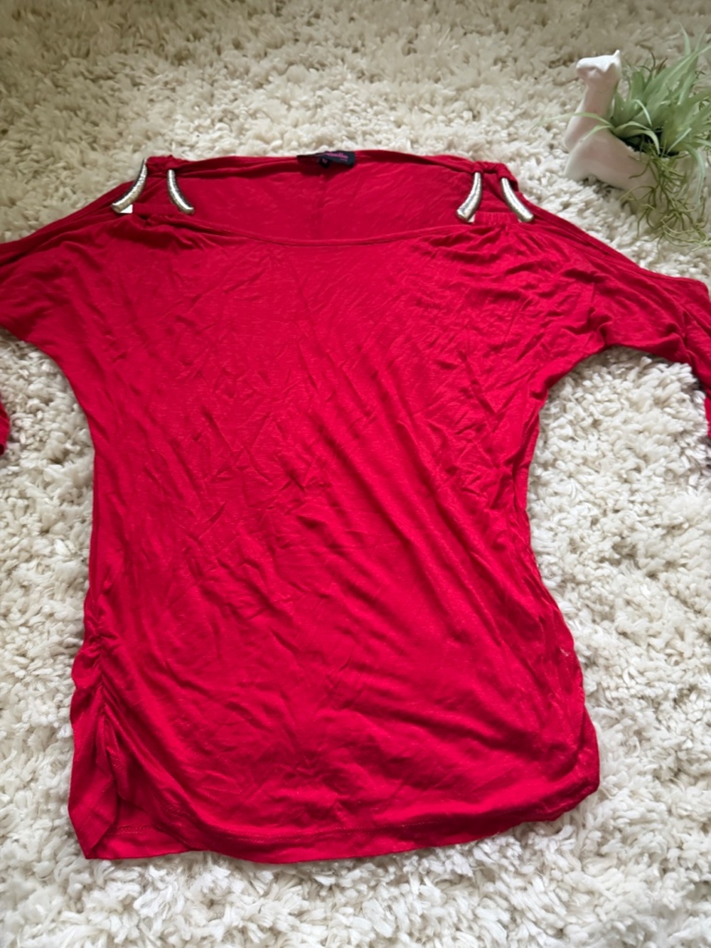 Annabelle women's Annabelle Bright Red vintage Y2K 2000s throwback Women's Top i - Picture 5 of 6